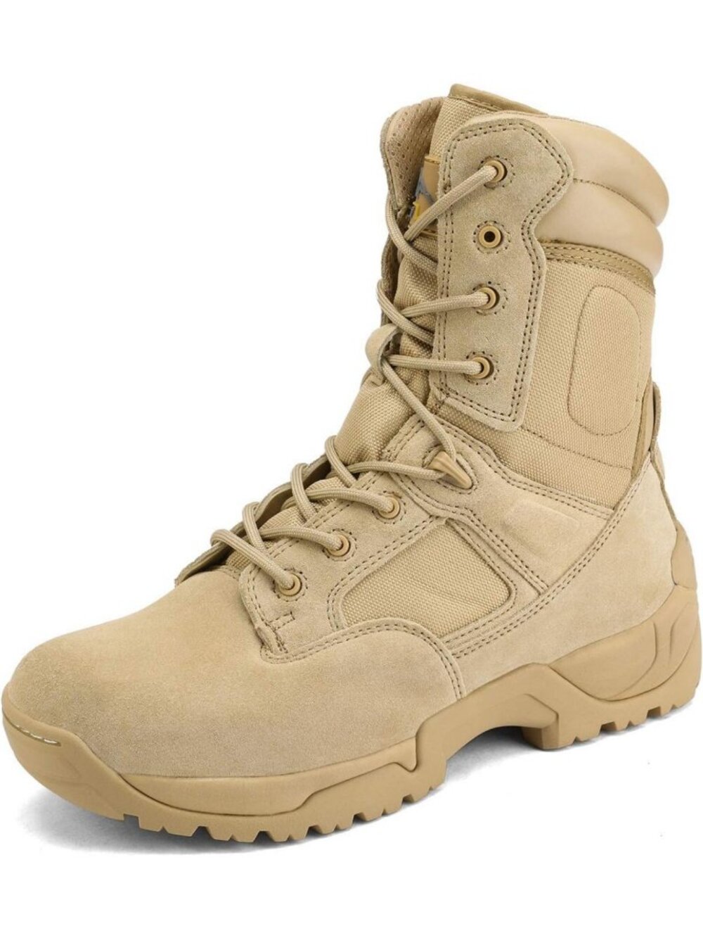Men's Tactical Military Work Boots - Side Zip, Waterproof Hiking Footwear